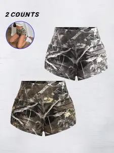 Women's All Over Print Shorts, Comfy Breathable Casual Slim Shorts for Daily Wear, Ladies Bottoms for Summer