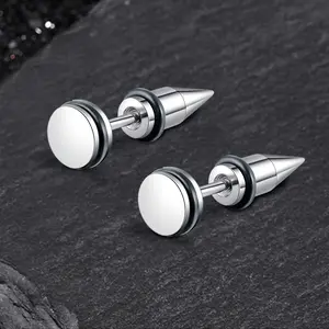 GTHIC Minimalist Conical Stainless Steel Ear Studs for Valentine's Day Birthday Gift