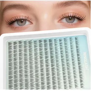 NINGLASH Natural Lash Clusters Wispy Eyelash Cluster 8-12mm Short Lash Clusters Natural Look C Curl Lash Extensions Clear Band 168pcs DIY Eyelash Extension