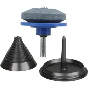 Lawn Mower Blade Sharpener for Drill and Lawn Mower Blade Balancer Set Fit for Lawn Mower Tractor Garden Tools