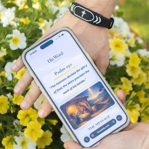 Christian Bracelet with Daily Bible Verse | Tap to Open Today's Word | His Word Daily | No App | Faith Gift for Men and Women