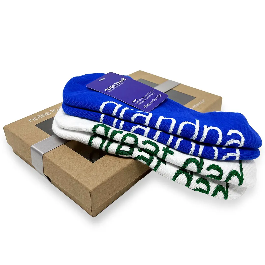 I love grandpa® + I am a great dad® socks in gift box