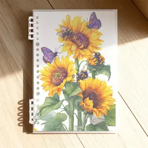 A5 Lined Notebook, Sunflower & Bee Butterfly Watercolor Design, Premium Paper, Ideal for Office & Daily Use, Smooth Writing Experience, Vibrant Artwork, Perfect for Adults, Durable Cover, Organize Notes & Plans