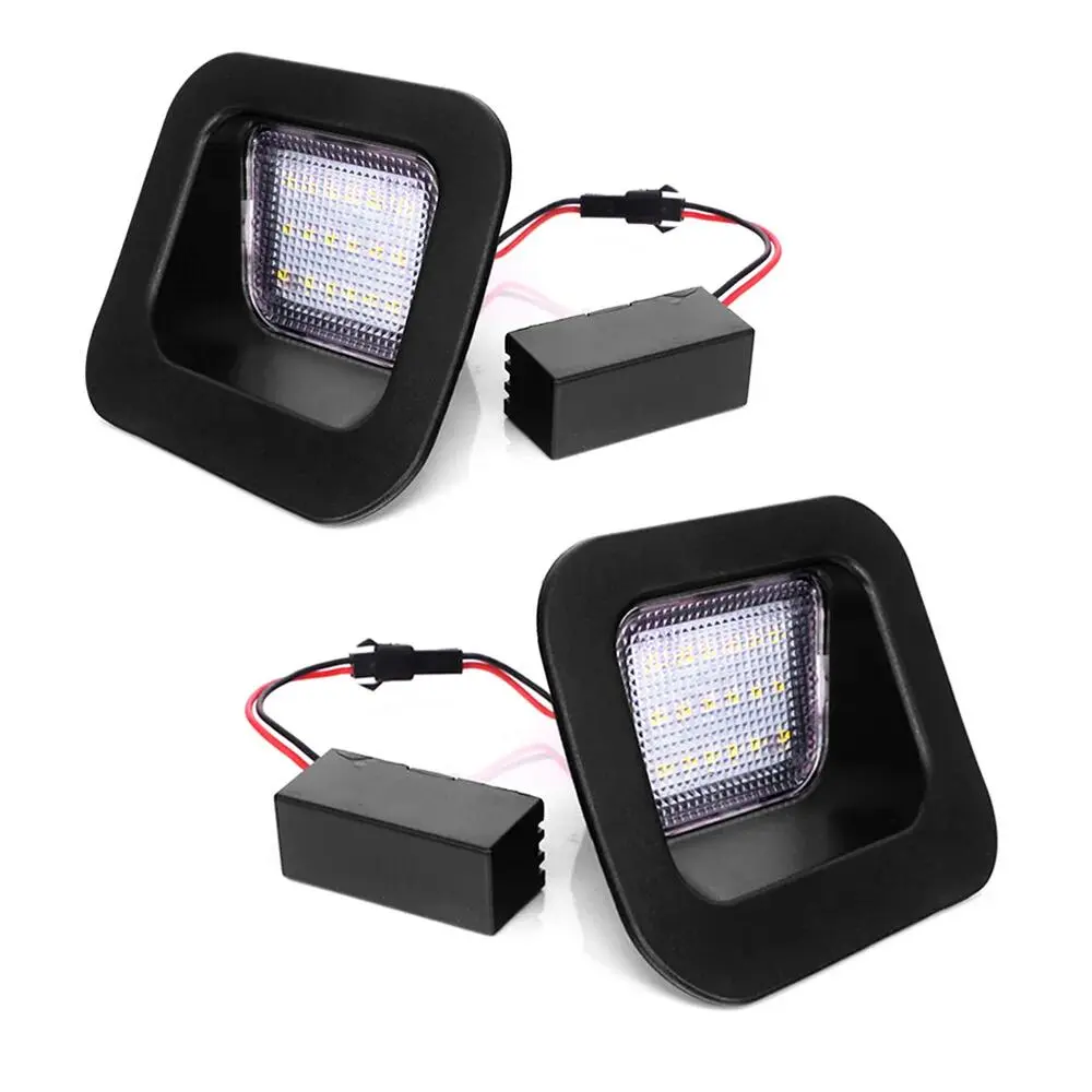 LED License Plate Lights Smoked Lamp Pair Set for 03-2018 Dodge Ram 1500,2500,3500 with 8v-30v Input
