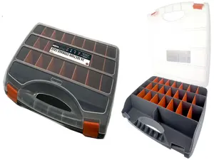 26-Compartment Plastic Storage Box with Adjustable Sections For tools or craft supplies