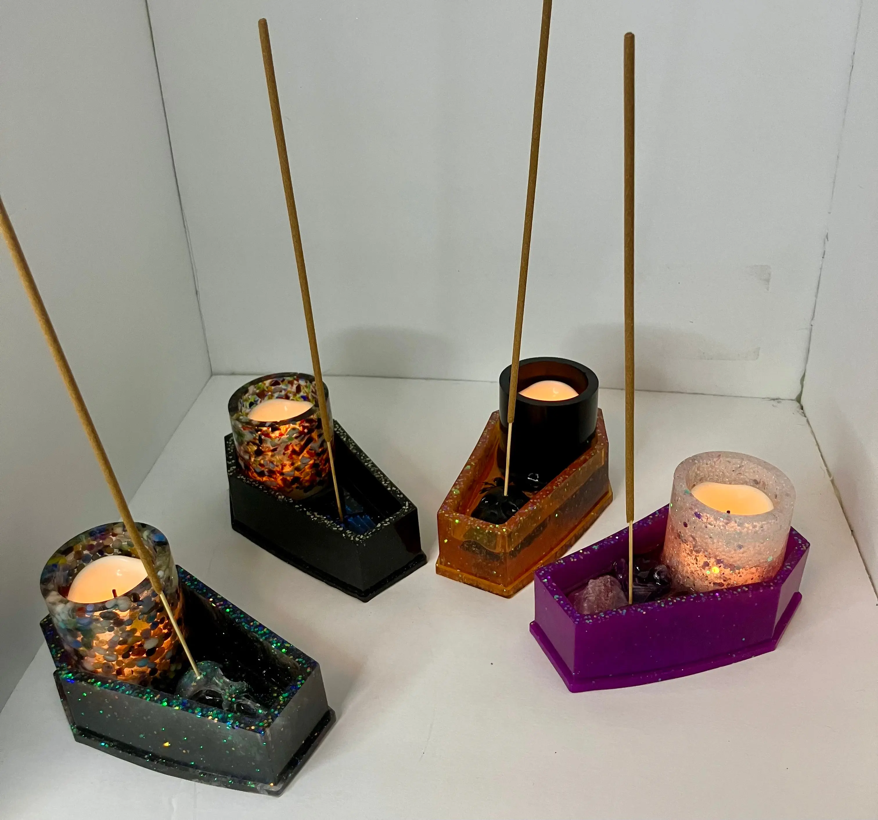 Resin Coffin Votive Holder & Incense Burner