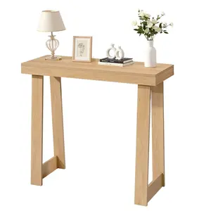 36 Inch Console Table for Living Room and Hallway - Modern Wooden Rectangular Entrance Desk, Narrow Long Sofa Table and Accent Stand, Ideal for Bedroom, Foyer, and Corridor, Easy Assembly, Burlywood Finish
