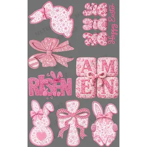 PINK EASTER (1) PREMADE GANGSHEET - 22X36 DTF TRANSFERS - DIRECT TO FILM