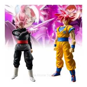 16cm Anime Dragon Ball Action Figures Super Saiyan Red hair Son Goku Joint Movable Model Figurine Collectible Toys Ornaments