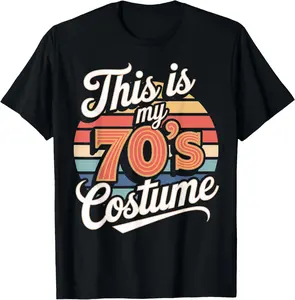 100% Cotton This is My 70s Costume 70 Styles Men 70's Disco 1970s Outfit T-Shirt
