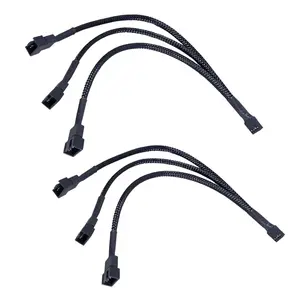 3 Way 4 Pin PWM Fan Splitter ,12 inch PC Fan Extension , CA PWM Fan Extension , for Computer ATX Case 4-Pin/3-Pin Cooling Fan  (2 Pack