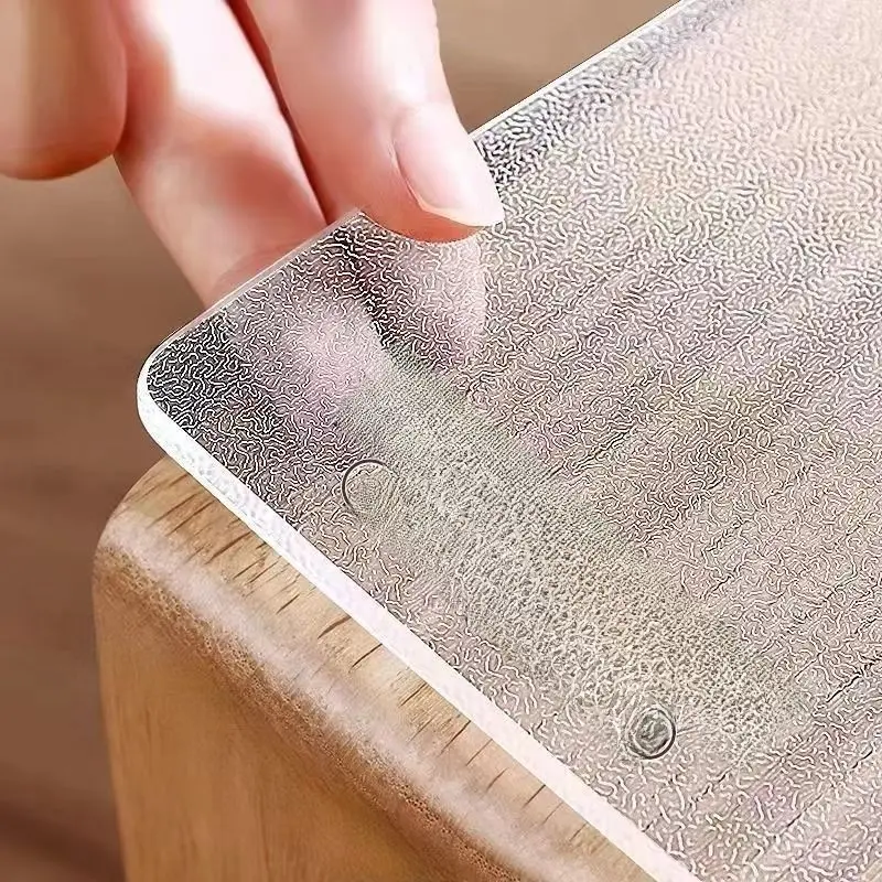 PVC Soft Glass Transparent Tablecloth, 5A Food-Grade High-End Luxury Rectangular Mat, Waterproof Oil-Proof Washable for Dining & Coffee Tables (Available in 70*70cm, 80*100cm)