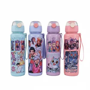 K-Pop Ghost Hunter Theme Totem Water Bottle, Reusable Hard Plastic with Lid and Straw, 700ML Eco-Friendly Alternative, Perfect for School and Travel