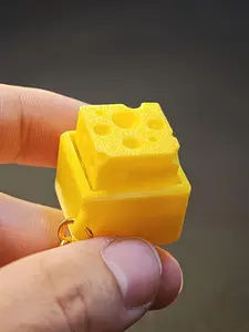 1pc Cute Cheese-shaped Button Keychain, Bright Yellow Mini Cheese Pendant, Can Be Used as Backpack Ornaments, Pencil Case Decorations, DIY Handmade Decorations, Small Gifts for Family, Friends and Classmates, Daily Decorations