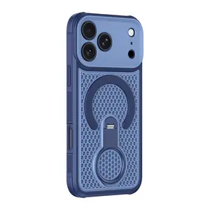 Magnetic Rotating Stand Case for iPhone 17, 16, 15, 14, and 13 Pro Max: Skin-like, Breathable, and Heat-Dissipating Mesh Phone Case
