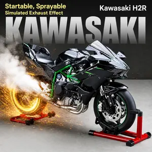 Kawasaki H2r Superbike Dynamic Spray Model, Cast Alloy Replica, Startable with Exhaust Smoke Effect, Ideal Gift for Collectors