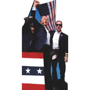 Attempted Assassination of Donald Trump Cardboard Cutout Standee Standup - Unique Cardboard Cutout Design for Decor & Event Decoration