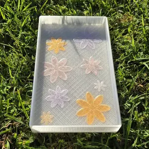 Bloom Frost Vanity Tray – Translucent Floral Organizer