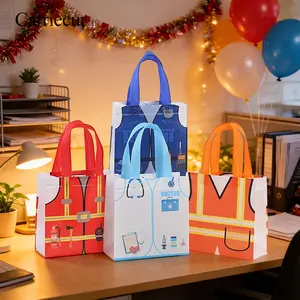 12pcs Career-Themed Party Gift Bags, Firefighter, Doctor, Police, Construction Worker, Birthday, Graduation, Role-Playing Costumes
