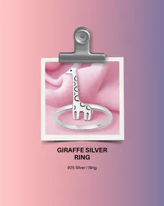925 Sterling Silver Giraffe Ring Size 5 | Animal Fashion Ring