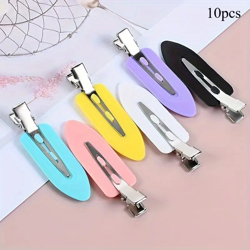 10pcs No Bend Hair Clips, Curly Hair Pin Clips, No Crease Hair Clips For Makeup Application Diy Charms