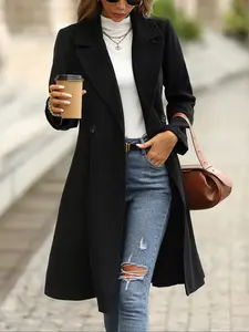 Women's Woolen Coat, Casual Fashion Outerwear for Autumn & Winter Seasons, Versatile Daily Wear Jacket for Women