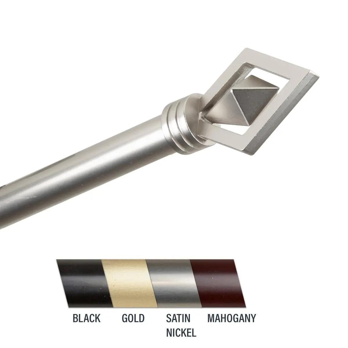 212 MAIN Central Design Lance Adjustable Curtain Rod Double Rod Set, 1 in. Diameter, 48-84 in. Extendable, Satin Nickel Metallic Finish