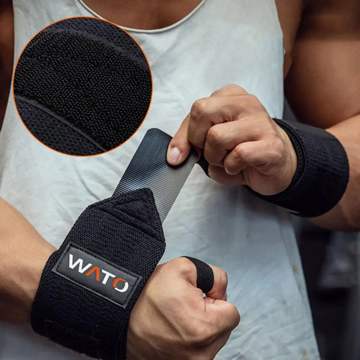 Adjustable Elastic Wrist Wraps with Thumb Loop – Heavy Duty Wrist Brace Support for Weightlifting, Powerlifting & Strength Training, Compression Wristband for Gym Fitness, Bodybuilding & Cross Training