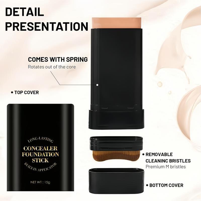 5-Color Dual-Ended Eraser Foundation Stick Multi-Use Concealer Highlighter & Nose Contour Flawless Long-Lasting Waterproof Matte Makeup Cosmetic