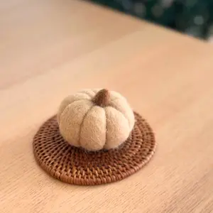 Mini Felt Pumpkin - Beige