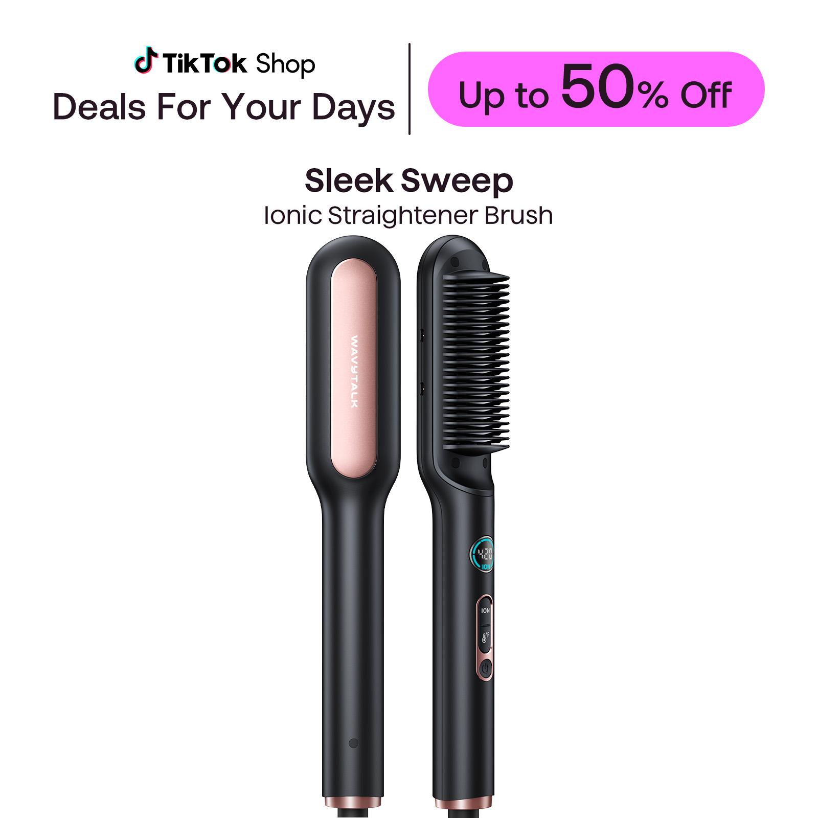 Wavytalk Sleek Sweep Ionic Hair Straightener Brush Straightening Bristle