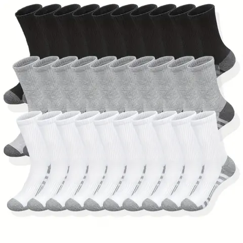 Men's Patchwork Striped Crew Socks, Casual Comfortable Breathable and Soft Socks for Daily Wear, Casual Comfy Socks, Multipack Knit Socks for All Seasons, Socks Pairs