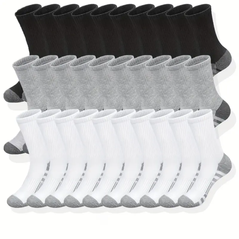 Men's Patchwork Striped Crew Socks, Casual Comfortable Breathable and Soft Socks for Daily Wear, Casual Comfy Socks, Multipack Knit Socks for All Seasons, Socks Pairs