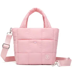 [DR] FARMARK Mini Puffer Bag for Women – Quilted Crossbody Purse, Soft Nylon Puffy Shoulder Handbag with Adjustable Strap, Lightweight Daily Bag