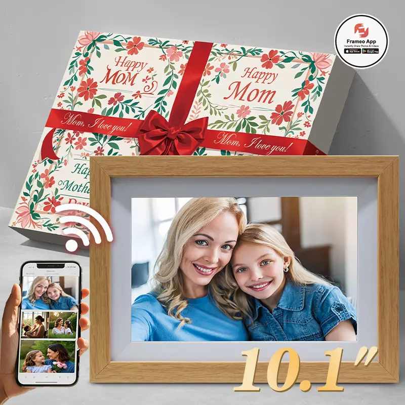 【Springtok】Frameo 10.1 Inch WiFi Digital Picture Frame Smart Frame with Cloud Storage, Auto-Rotate, Easy Photo Video Sharing Perfect Gift Idea Mother'