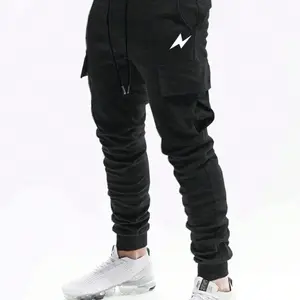 ROMWE Street Life Men Lightning Print Drawstring Waist Flap Pocket Side Sweatpants