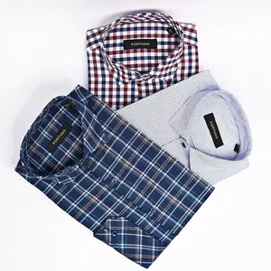 Fortugo Casual and Formal Shirts for Men Slim Fit Button Down Full Sleeve  Menswear Multicolor Plaid Solid Elegant Designs Dad Shirts Dress Top