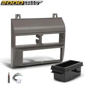 Radio Single Din Dash Kit Pocket Bezel Gray Fit for 1988-94 Chevy Gmc Trucks New