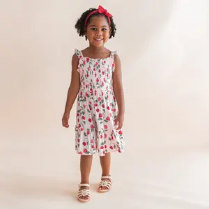 Smocked Dress in Strawberry Fields