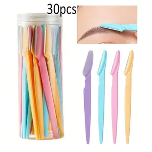 30 Pieces Universal Face Hair Trimmer Set, Stainless Steel Eyebrow Razor, Precision Facial Hair Removal, Exfoliating Sweat Hair Trimmer