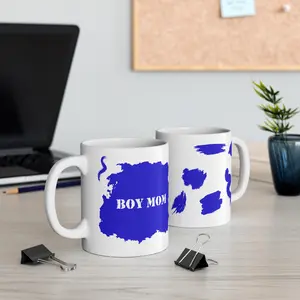 Boy Mom Mug - Durable Ceramic Mug for Coffee, Tea, or Hot Chocolate Cute & Comfy Co Drinkware Tumbler Cup Washable Reusable Stylish pottery mugs