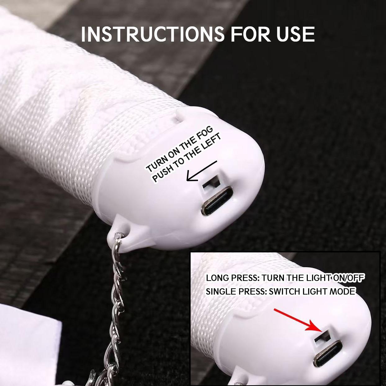 Bleach Cosplay Prop: Rukia's Sode no Shirayuki. Includes scabbard, USB rechargeable LED lights, wooden blade with smoke vents, providing both light and smoke special effects.