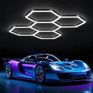 IPACKORIN   DIY Hexagonal Ceiling Light, Honeycomb Ceiling Light,Ultra Bright Honeycomb Lights, Hexagonal Garage Lights for Shops Supermarkets Shopping Malls Car Shows Basements Gymnasiums, Led Range Adjustable Lighting Options   SpringGlowUp