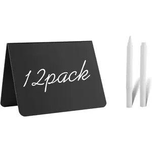 12 Pack 4"x3" Mini Small Chalkboard Signs for Food Party Buffet Table Wedding Bakery