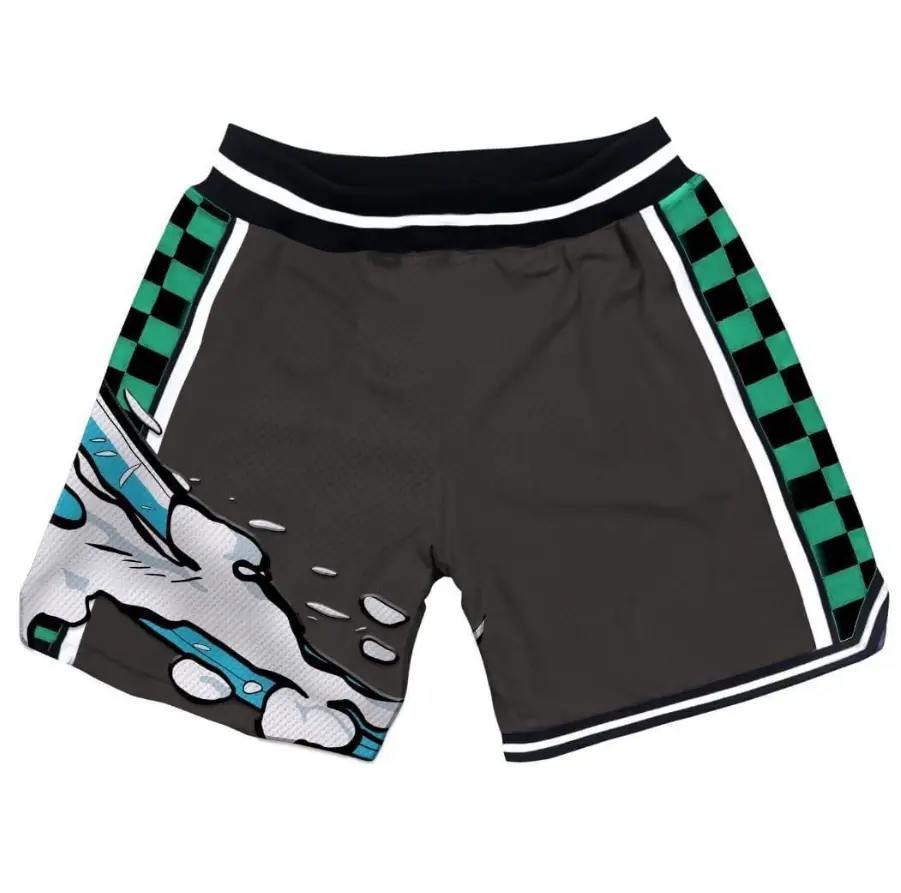 Demon Slayer Tanjiro Men's Basketball Shorts Workout Sport Knee Pants with Pockets