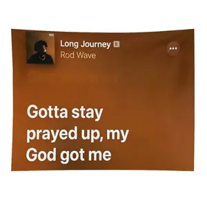 Rod Wave Music Print Tapestry Wall Hanging - Polyester Fabric, Durable, Anti-Wrinkle, Soft, Machine Washable, with Song Lyrics & Album Art, Horizontal Bedroom Decor, Ideal Fan Gift,summerwins
