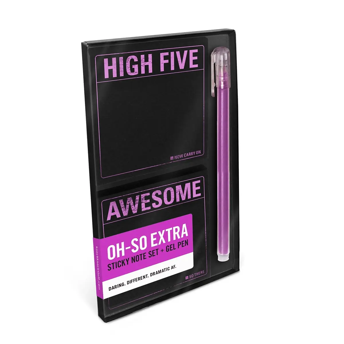 Knock Knock Sticky Note Pads & Gel Pen Desk Set - 2 Pads, Printed Text, Punk Vibes (Office Stationery for Computers & Office Equipment Use), Two Pads