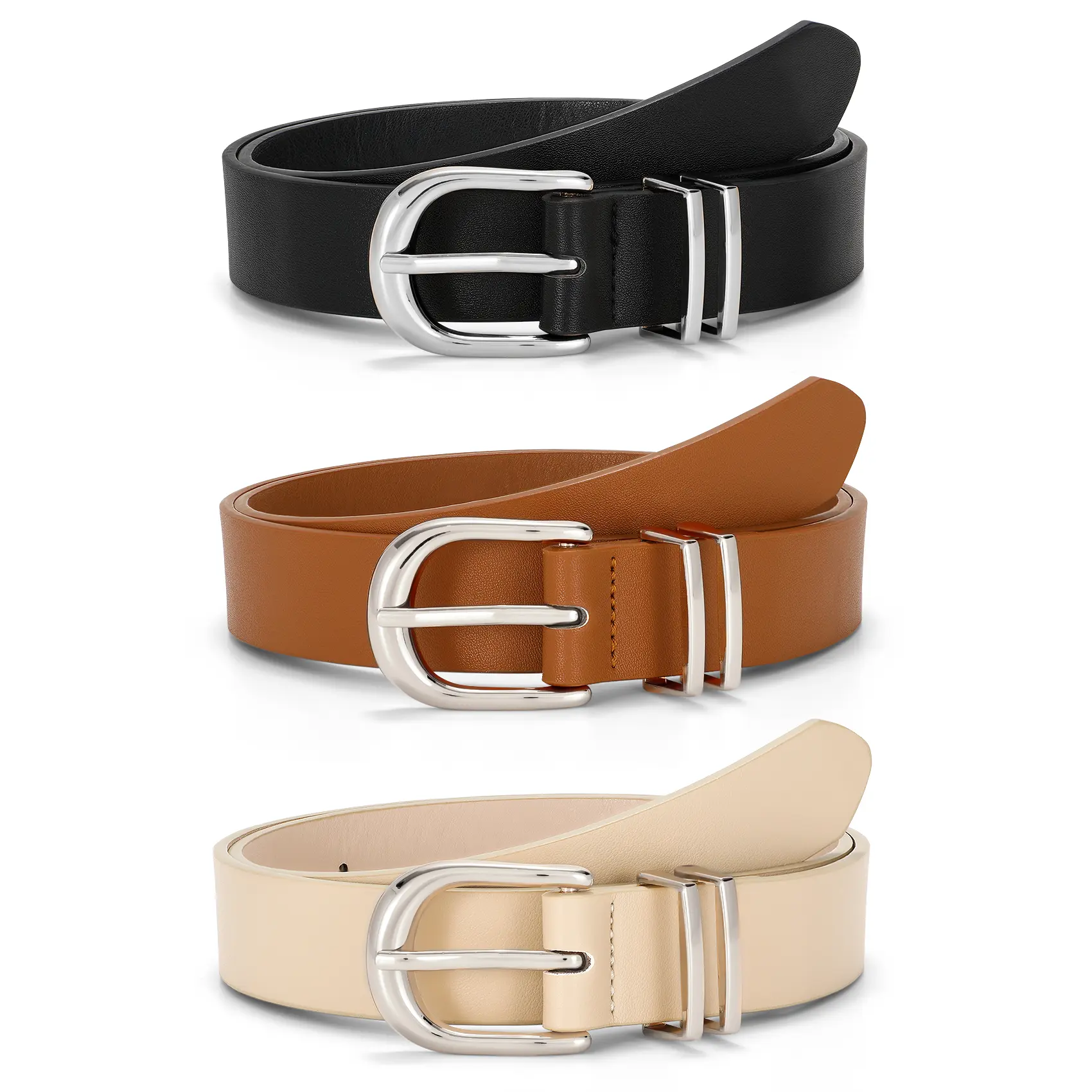 Black+brown+beige (Silver Buckle)