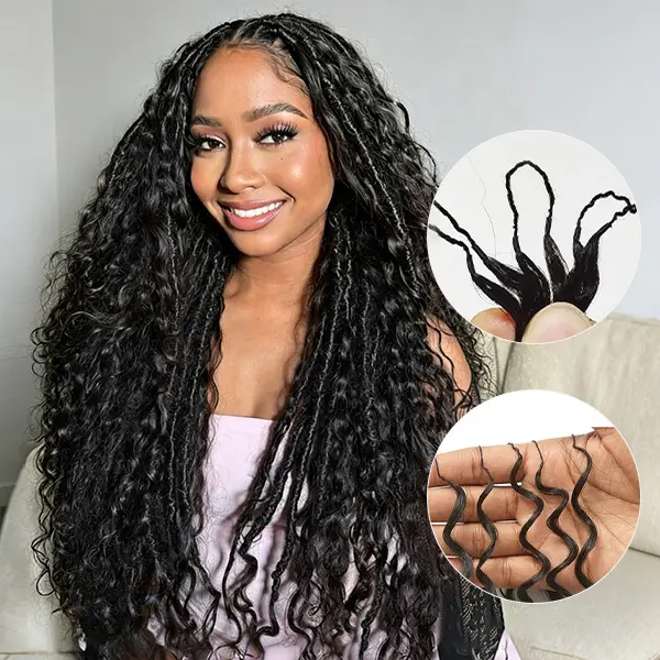 【FLASHSALE】Tinashe Miracle Knots Crochet Human Hair BOHO Braids Beach Curly & Burmese Curly & Kinky Curly Crochet Human Hair Boho Braids Bohemian Style Fashion Accessories #sohochic #TikTokShopBackToSchool