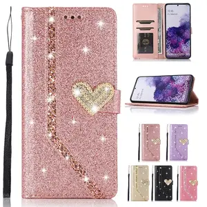 Shiny Protective Case For Samsung Galaxy S26 S25 FE S24 Ultar S23 S22 S21 Plus S20 A14 A16 A26 A36 A56 A34 A54 Wallet Flip Leather Case Cover